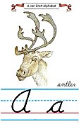 Cursive alphabet A antler