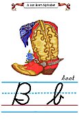 Cursive alphabet B boot