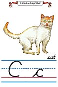 Cursive alphabet C cat