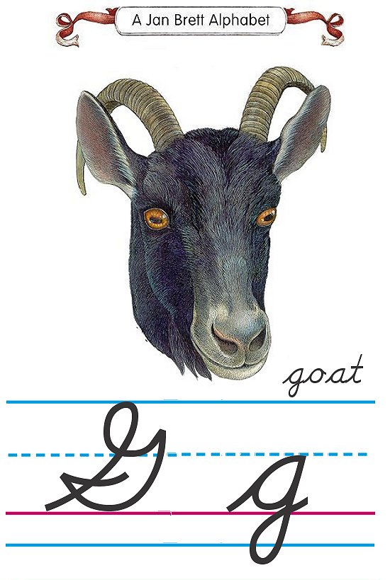 Cursive alphabet G goat