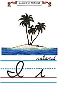 Cursive alphabet I island