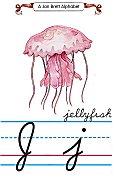 Cursive alphabet J jellyfish