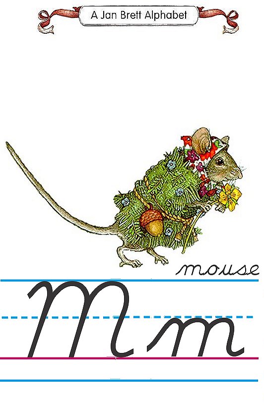 Cursive alphabet M mouse