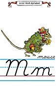 Cursive alphabet M mouse