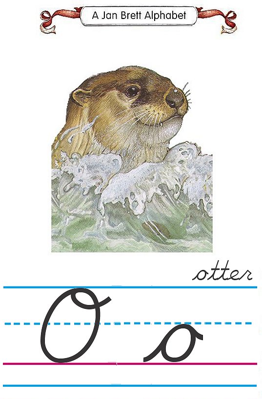 Cursive alphabet O otter