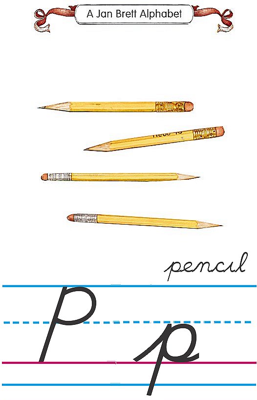 Cursive alphabet P pencil