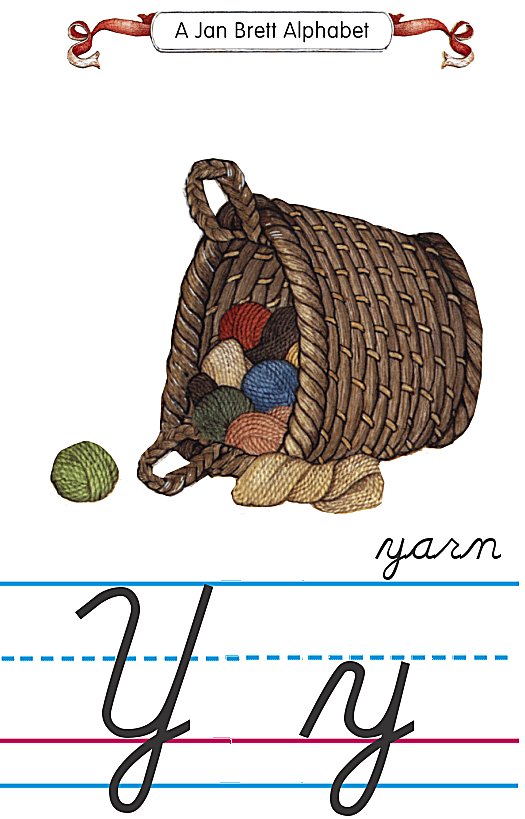 Cursive alphabet Y yarn