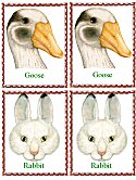 Matching Animals Game goose and rabbit