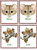 Matching Animals Game mouse and troll