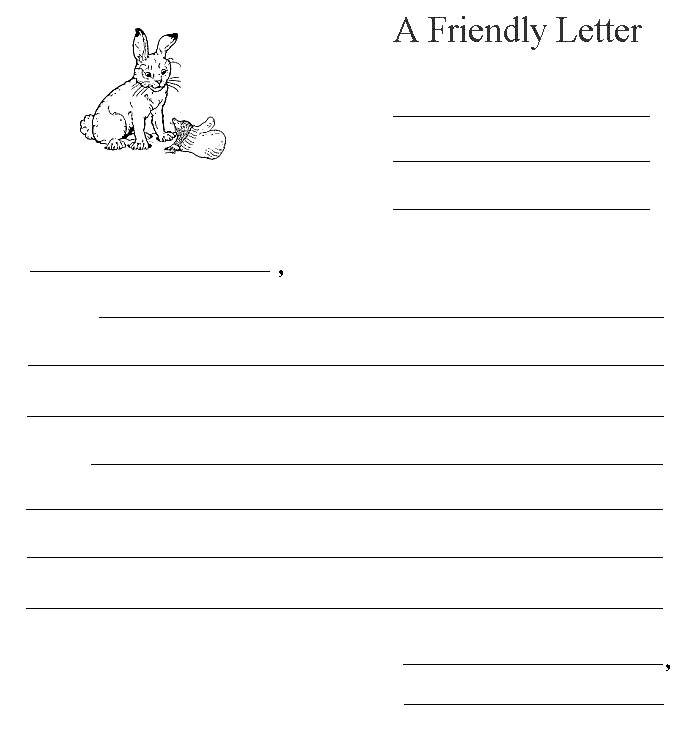 Friendly letter the rabbit