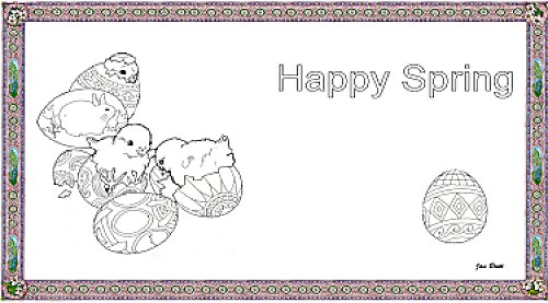 happy spring coloring place mat