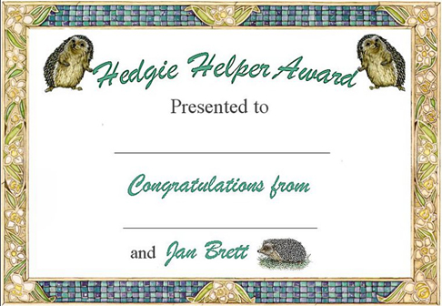 Hedgie Helper Award