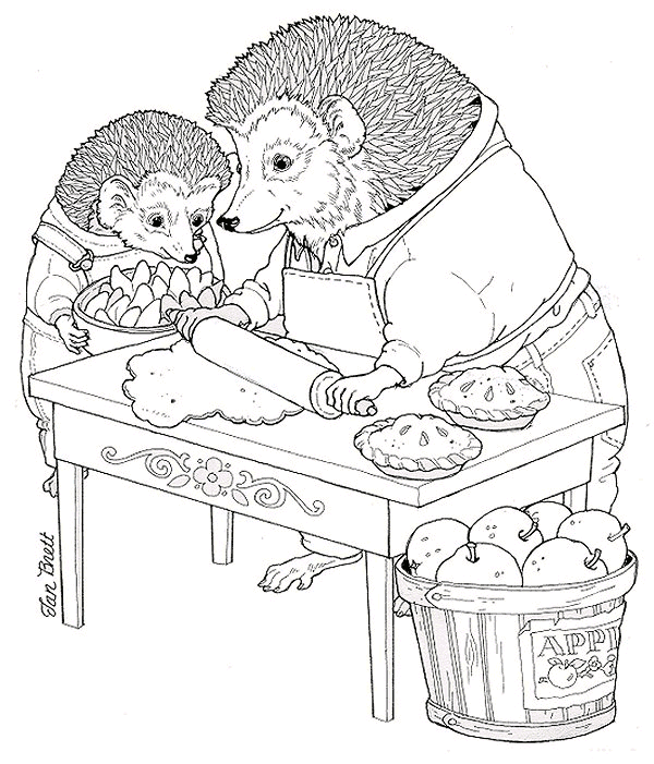 jan brett coloring pages hedgehog baby - photo #26