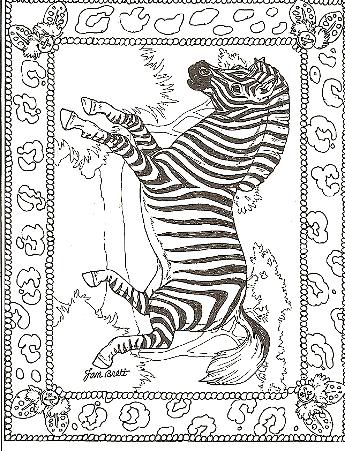 Honey...Honey...Lion Lion Framed Zebra Coloring Page