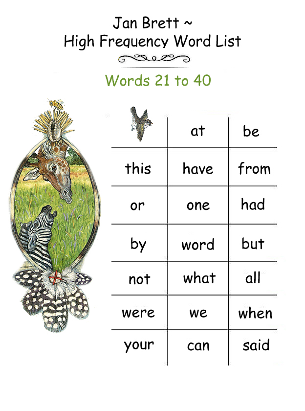 High Frequency Word List 21 - 40