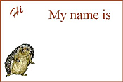 Hedgei Name Tags