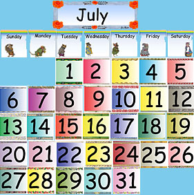 Calendar Pocket Chart Numbers