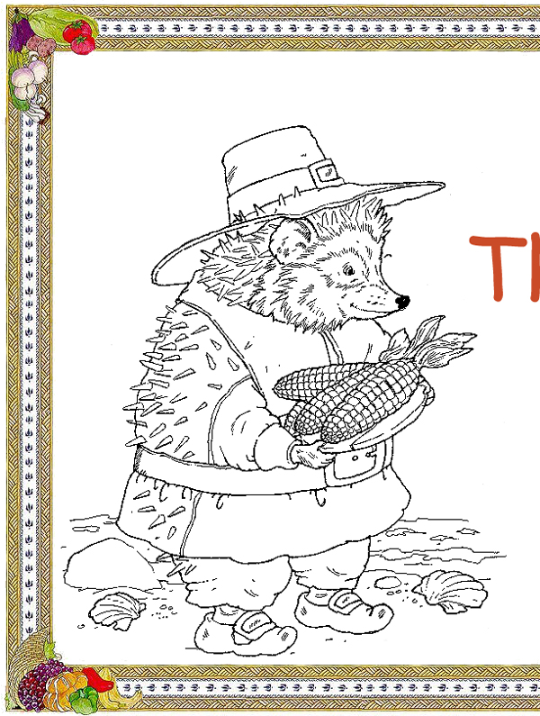 Thanksgiving Coloring Placemat Left Side