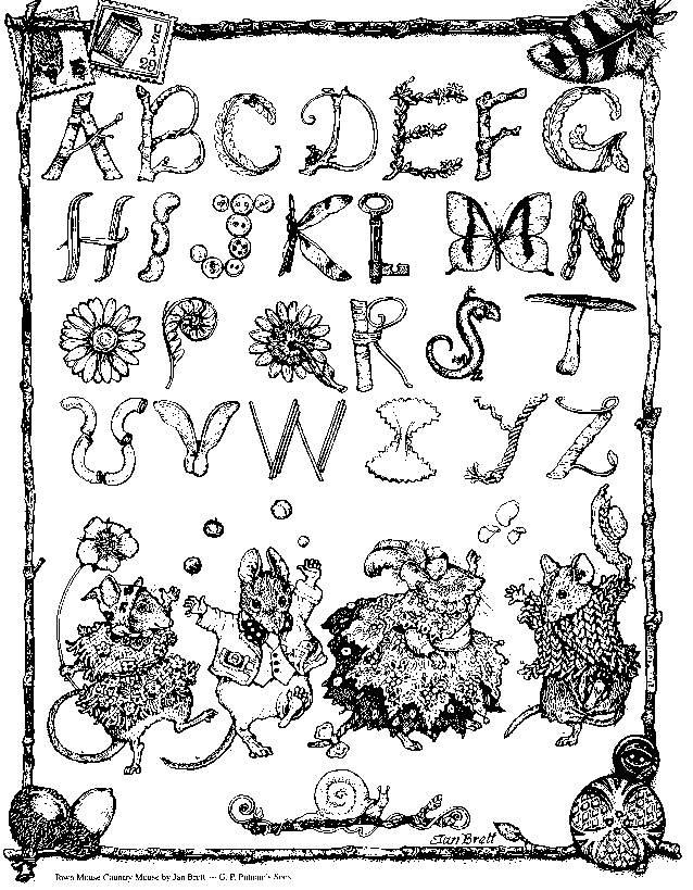 Town Mouse Country Mouse Alphabet Coloring Page