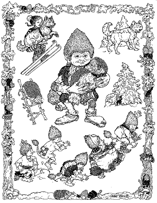 Trouble with Trolls coloring page